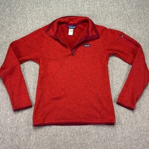 Patagonia Womens Better Sweater Quarter Zip Fleece Pullover Red Heather Size‎ S